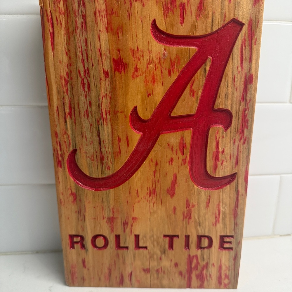 University of Alabama 10”x6” wood sign with crimson Lettering